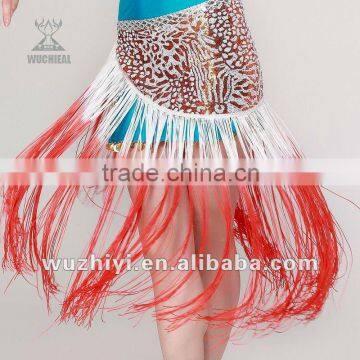 2014 Cheap shinning long tassels belly dance belts hip scarf