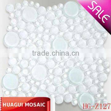 Super While Circles Glass mosaic HG-Z127