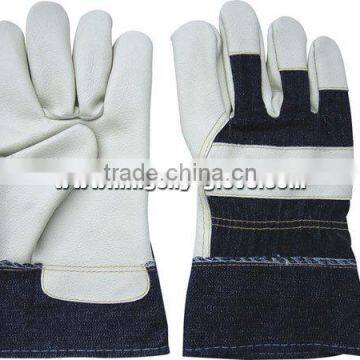 Light color full palm furniture leather working glove