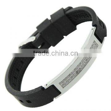 Fashion Men's Stainless Steel Silicone Bracelets Many Colour Available