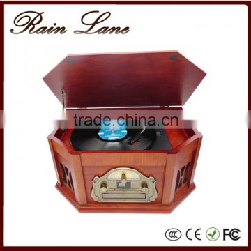 Rain Lane Elegant Furniture Wooden 6-in-1 Vinyl Record Player