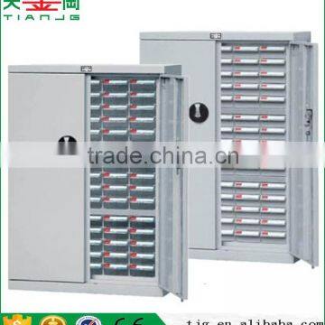 Taiwan TJG-CAH-575D PS Plastic 75 Transparent Drawers Metal Spare Parts With Doors Cabinet