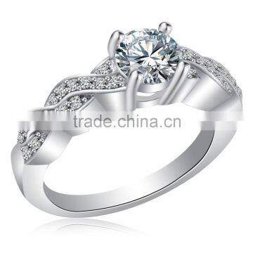 Sparkly Micro Pave Setting Good Quality Zircon Wedding Bands Twisted Ring For Unisex photo-3