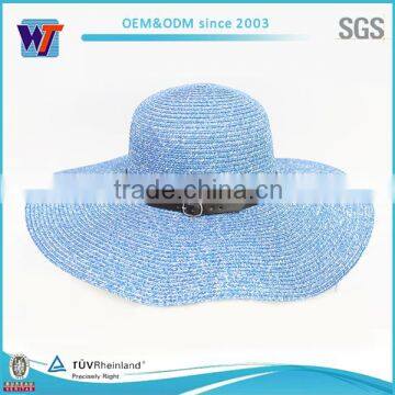 Sunshine blue wide brim paper sombrero straw hat wholesale