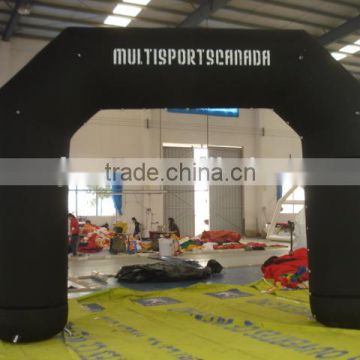 Customized design high quality advertising black inflatable finish line arch