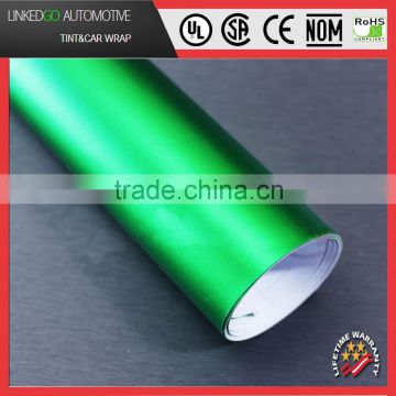 High auto green satin chrome film promotional 1.52*20M matte chrome vinyl wrap for auto body