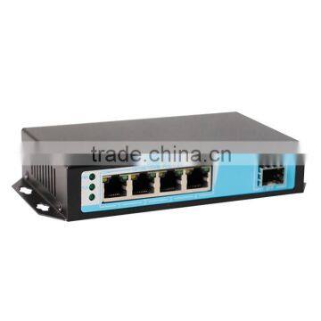 48V IEEE802.3af 4 port Gigabit Power over Ethernet POE Switch with 1 Fiber SFP