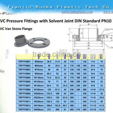 PVC Two Pieces Flange for PVC Butterfly Valve DIN Standard