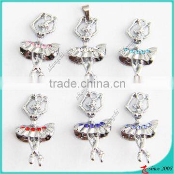 New arrival crystal ballerina girl pendants for necklace and keychain