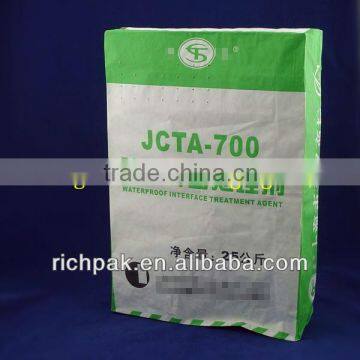 25kg multiwall PE film inner mortar sack kraft paper bag