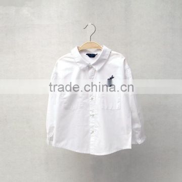 Fashion long sleeve white children shirt sale by bulk