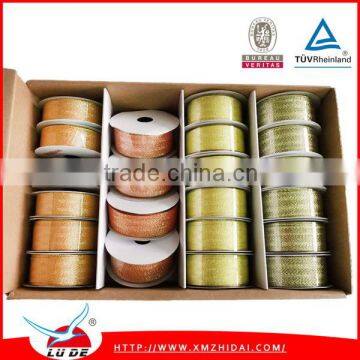 Wholesale Blue Color Satin Ribbon With Sliver Edge photo-3