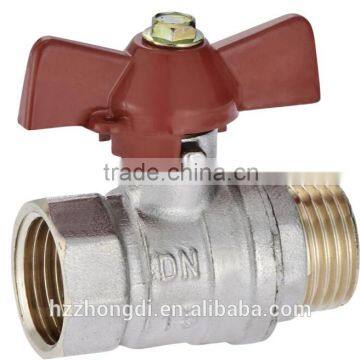 1/4"-4" High Quality male/female with red iron handle brass ball valve