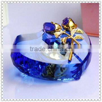 Heart Crystal Blue Music Box for Wedding Souvenir