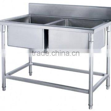 Restaurant Used Double Bowls Free-standing Commercial Stainless Steel Kitchen Sink GR-310B