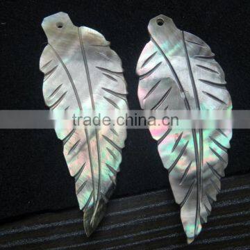 Best Quality New Arrival Mother of Pearl Gemstone With Nice Carving and Leaf Shape