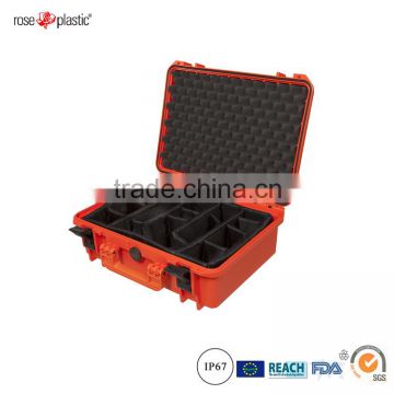 Plastic handheld durable hard case for photographic equipment with IP67 waterproof RC-PS 290/1