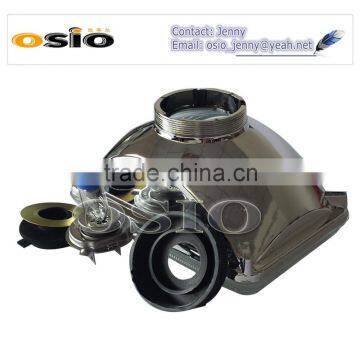 5'Square 12V/24VAuto mirror Semi Sealed Beam Auto Halogen Lamp Install H4 or HID H4 Xenon Bulb