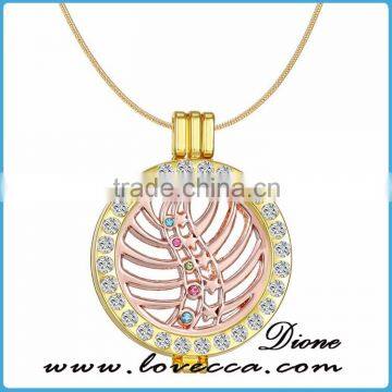 DIY Customized Round Coin Blank Beautiful Gold Pendant Necklaces