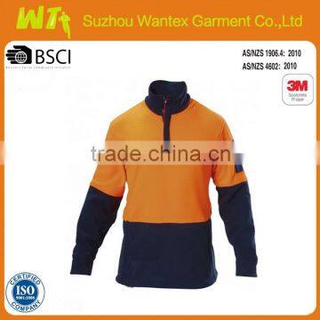 Hi-Vis Polar Fleece Quarter Zip jacket fleece orange fleece pullover for men