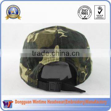 Adjustable Flat Bill 2D Embroidery Camo Baseball 5 Panel Cap photo-2