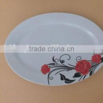 12'' porcelain fish plate ceramic oval dinner plate & dish stock OTH002