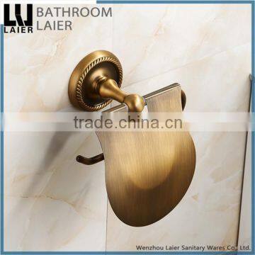 Customized Popular Unique Design Zinc Alloy Antique Bronze Finishing Bathroom Sanitary Items Wall Mounted Toilet Paper Holder