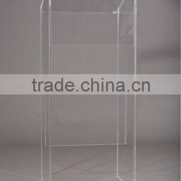 Clear Acrylic Lectern with Shelf (AL-F-049)