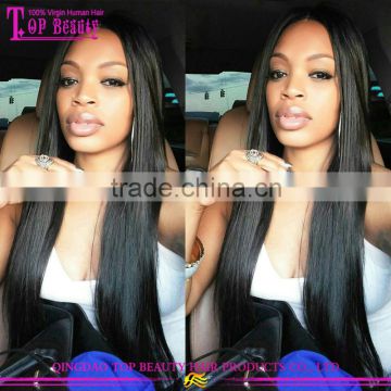 Unprocessed wholesale indian natural hair wig cheap Indian silky straight full lace wig