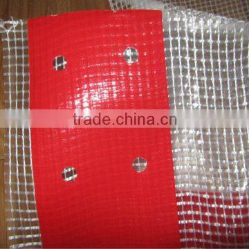 transparent clear mesh polyrthylene canvas tarps,durable pe clear mesh tarpaulin for scaffold cover