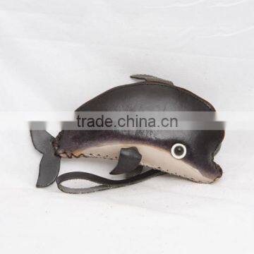 Handmade Leather Large Dolphin Coin Purse