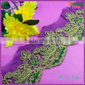 Made in China Top sell Garment Accessory Embroidered voile lace trim for garment 2015