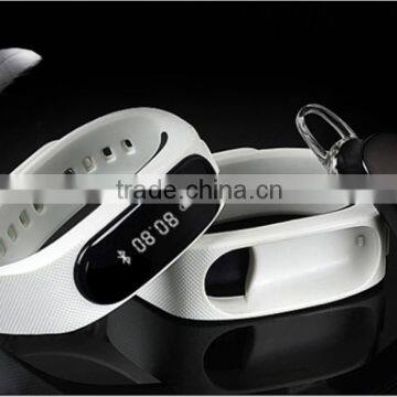 TPU smart bracelet with bluetooth earphone and health monitoring