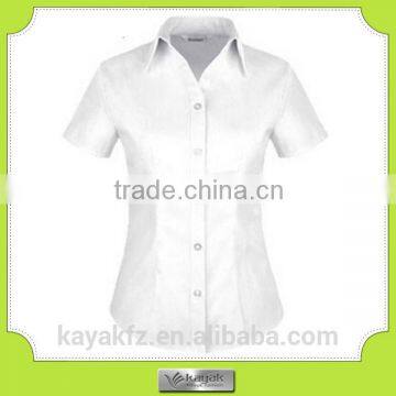 short sleeve anti-shrink cotton formal women's shirts