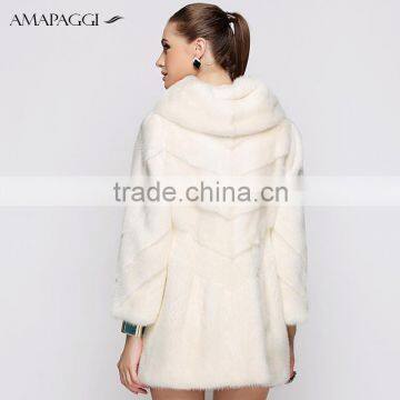 Factory Diectly Sale White Mink Fur Coat Wholesale photo-4