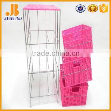 Plastic Rattan Pink Storage Cabinet