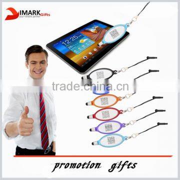 Mini touch pen with rope/mini stylus pen with string