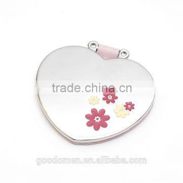 promotional custom double sided metal round pocket mirror