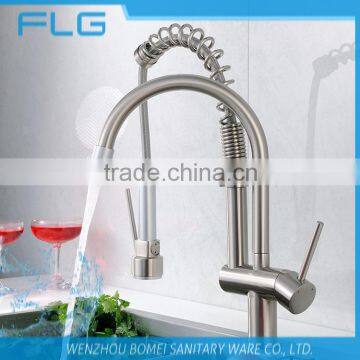 Useful Lead Free Nickel Brushed UPC Pull Down And Rotating Spout Combined In One Kitchen Sink Faucet Mixer Tap FLG3763 photo-2