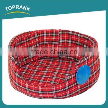 Luxury pet dog bed wholesale soft checked fabric bed for dog