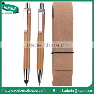 Customized logo gift bamboo pen set