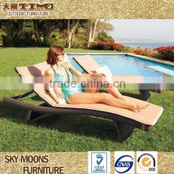 Guangdong outdoor furniture design stackable sun lounger(L014)
