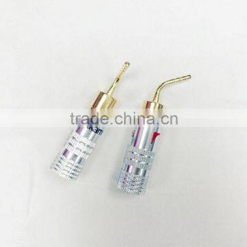 New 24K Gold For Nakamichi Speaker Pin Angel 2mm Banana Bend Plugs Speaker Wire Screw Lock Connector