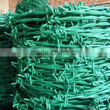 BWG 13 wire diameter electro-galvanized then PVC coated barbed wire