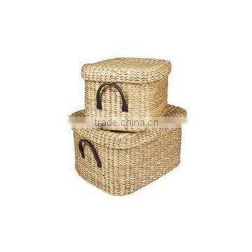 Set of 2 water hyacinth baskets (july@etopvietnam.com)