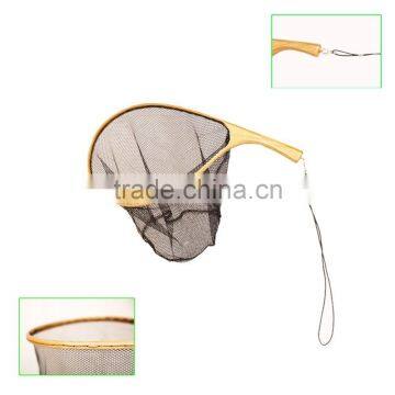 Wooden fishing landing net, hand net hot sale