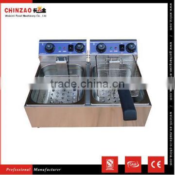 Chinzao Brand Automatic Electric French Fryer Kitchen Machine with 2 Tanks