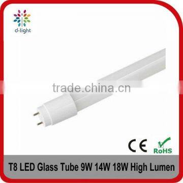 New Products Glass Led t8 Tube Light 0.6m 9W 0.9m 14W High Lumen Tube 8 SMD 2835 AC220-240V CFL Home Led Lighting