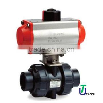 PVC/ CPVC/ PP/ PVDF Pneumatic actuated True Union Ball Valves DIN