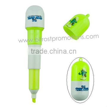 Pill Shape Retractable Highlighter Pen